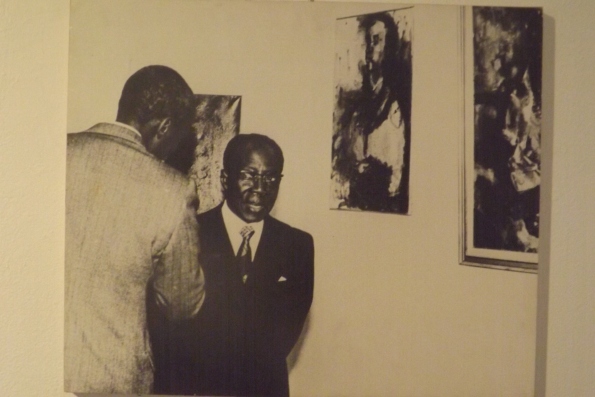 Picture of Iba Ndiaye, the grandfather of Senegalese contemporary art and the grand patron on the arts in Senegal, the first president, the late Leopold Sedar Senghor